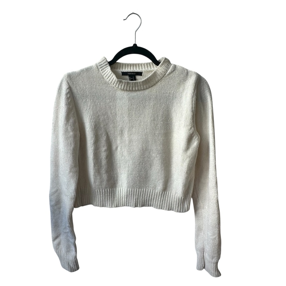 Forever 21 Crewneck Sweater White Women’s Size Small Excellent Used Condition